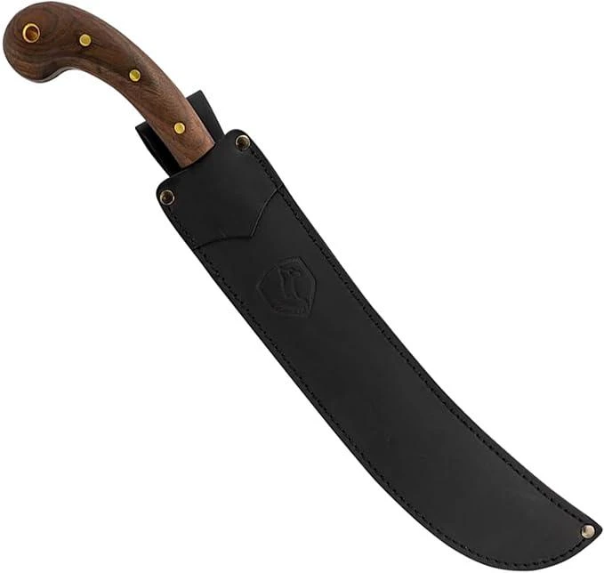 Condor Tools & Knife Golok Machete 14" Black Carbon Steel Blade W/ Walnut Handles And Leather Sheath 2 Condor Tools & Knife Golok Machete 14" Black Carbon Steel Blade W/ Walnut Handles And Leather Sheath - Image 2