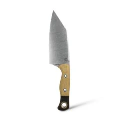 Benchmade Station Knife Fixed Blade 5.82" CPM-154 Stonewashed Clip Point Blade,Tan Richlite Handles With Black G10 Bolsters -Helle Shop 61095321147 2