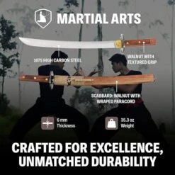 Condor Tools & Knife Kondoru Wakazashi 16.75" Carbon Steel Blade W/ Walnut Handles And Sheath -Helle Shop 71r QKa tPL. AC SX679