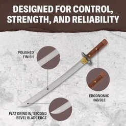 Condor Tools & Knife Kondoru Wakazashi 16.75" Carbon Steel Blade W/ Walnut Handles And Sheath -Helle Shop 811WIkoVoYL. AC SX679