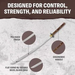 Condor Tools & Knife Kondoru Katana 28.75" Carbon Steel Blade W/ Walnut Handles And Sheath -Helle Shop 81IMW1 yPYL. AC SX679