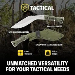 Condor Tools & Knife K-Tact Kukri Knife 10" Carbon Steel Blade W/ Army Green Micarta Handles And Kydex Sheath 6 Condor Tools & Knife K-Tact Kukri Knife 10" Carbon Steel Blade W/ Army Green Micarta Handles And Kydex Sheath -Helle Shop 81KBov8hyUL. AC SX679