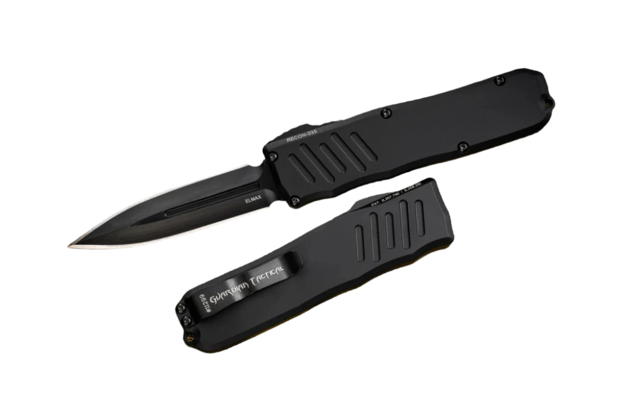 Guardian Tactical Recon-035 93231-G2 Two Tone Black D/E Auto Knife (3.25")I 1 Guardian Tactical Recon-035 93231-G2 Two Tone Black D/E Auto Knife (3.25")I