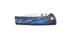 Custom Chaves Scapegoat Street Frame Lock Folding Knife Heat Antropic Ti Handles (3.50" Bohler M390) (Blue Lightning) -Helle Shop DSC01136