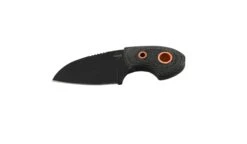 Boker 02BO084 Vox Knives Gnome Fixed 2.17" Black Sheepsfoot Blade W/ Black Micarta Handles With Copper Hardware
