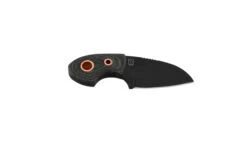Boker 02BO084 Vox Knives Gnome Fixed 2.17" Black Sheepsfoot Blade W/ Black Micarta Handles With Copper Hardware -Helle Shop DSC01408