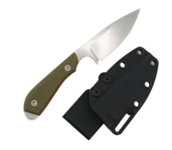 White River Knives M1 Pro Backpacker Fixed Blade 3.25" CPM-MagnaCut Stonewashed Drop Point Blade W/ Textured Green & Orange G10 Handles -Helle Shop DSC01559