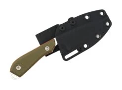 White River Knives M1 Pro Backpacker Fixed Blade 3.25" CPM-MagnaCut Stonewashed Drop Point Blade W/ Textured Green & Orange G10 Handles -Helle Shop DSC01561