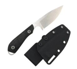 White River Knives M1 Caper Fixed Blade 3" CPM-MagnaCut Stonewashed Drop Point Blade W/ Black Burlap Micarta Handles -Helle Shop DSC01564