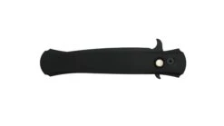 Pro-Tech 1921-LTD Large Don Automatic Knife 4.5" DLC Black Blade W/ Black Handle & Mother Of Pearl Button -Helle Shop DSC01675