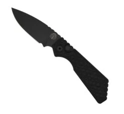 Pro-Tech PT207-Gridlock Strider Auto PT+ Black Gridlock Textured Aluminum 3" W/ Black DLC MagnaCut Blade