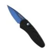 Pro-Tech 2937-SB Sprint AUTO Folding Knife 1.95" CPM-S35VN Sapphire Blue DLC Plain Blade W/ Black Milled Aluminum Handles & Abalone Button
