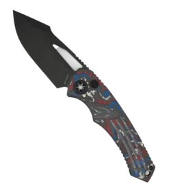 Heretic Pariah Manual Black DLC Harpoon Blade W/ USA Camo Carbon Fiber Handle