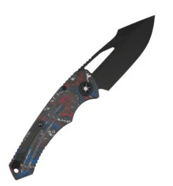 Heretic Pariah Manual Black DLC Harpoon Blade W/ USA Camo Carbon Fiber Handle -Helle Shop DSC01760