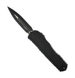 Microtech 1242-1T Cypher II D/E Tactical Black Blade Standard W/ Black Aluminum Handle