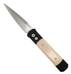 Pro-Tech 951 Godfather Auto Knife W/ Ivory Micarta Tuxedo Handle (4" Satin Blade)