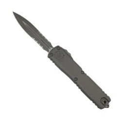 Microtech 1122-11APNC Ultratech ZBP D/E Partially Serrated Apocalyptic Blade W/ Natural Clear Aluminum Handles