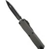 Microtech 1122-3NC Ultratech ZBP D/E Black Full Serration Blade W/ Natural Clear Aluminum Handles