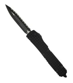 Microtech Ultratech D/E Black Frag G-10 Top Tactical Full Serration Signature Series 122-3FRGTBS