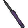 Microtech 206-1BIPUS Signature Makora OTF Auto 3.3" Black Double Edge Dagger Blade Black Aluminum Handles Purple Brute Bubble Inlays