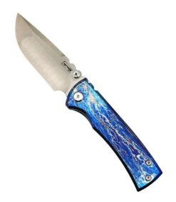 Chaves Redencion Street Custom Titanium Drop Point Knife "LightningStrike"