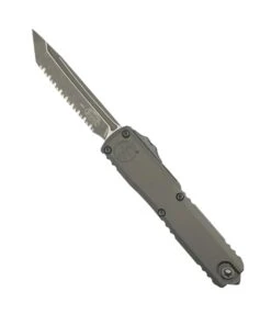Microtech 1123-12APNC Ultratech ZBP T/E Apocalyptic Full Serration Blade W/ Natural Clear Aluminum Handles