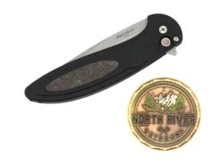 Protech Cambria 2 Red Black Handle Red TechnoCarbo Inlay & Black Lip Pear Button Inlay -Helle Shop DSC02326