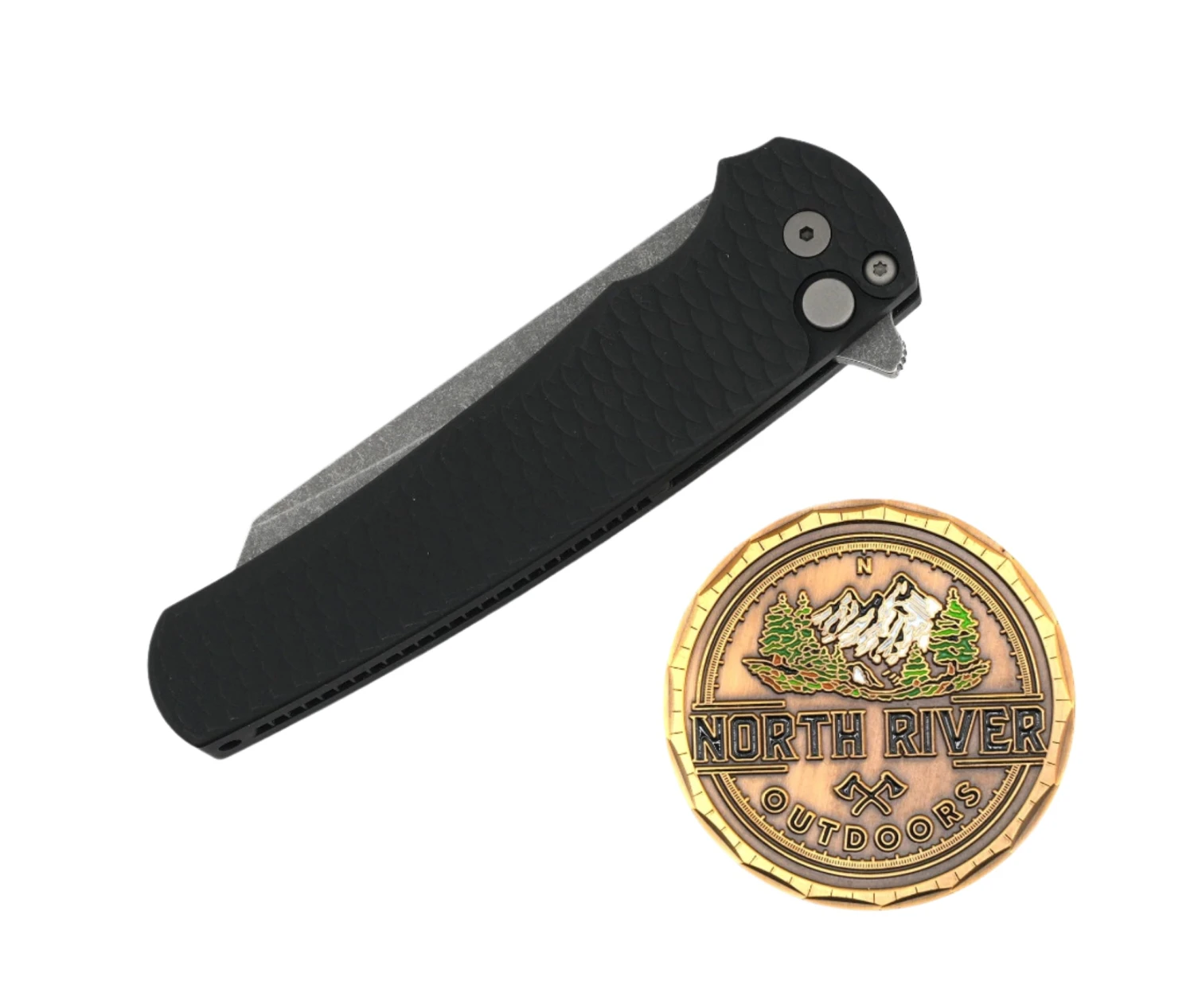 Pro-Tech Malibu Flipper Black Dragon Scale Handles Acid Washed Magnacut Reverse Tanto 5 Pro-Tech Malibu Flipper Black Dragon Scale Handles Acid Washed Magnacut Reverse Tanto - Image 5