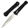 Pro-Tech Large Don Auto Knife Black Handle Mother Of Pearl Button Satin Blade 1921-MOP