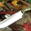 Bark River Bravo Crusader 3V Green Micarta - Orange Liners - Brass Pins (USA)