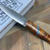 Bark River Bushcraft Scout Knife MagnaCut Desert Ironwood Burl Turquoise Spacer Mosaic Pins (USA)