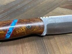 Bark River Bushcraft Scout Knife MagnaCut Desert Ironwood Burl Turquoise Spacer Mosaic Pins (USA) -Helle Shop bark river knives bark river bushcraft scout knife magnacut desert ironwood burl turquoise spacer mosaic pins usa 41989658214612
