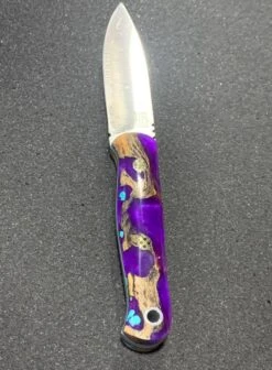 Bark River Bushcraft Scout Knife MagnaCut Purple Cholla Cactus With Turquoise Handles Sea Blue Liners Mosaic Pins (USA) -Helle Shop bark river knives bark river bushcraft scout knife magnacut purple cholla cactus with turquoise handles sea blue liners mosaic pins usa 41989657034964