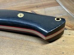 Bark River Classic Drop Point Hunter Knife S45VN Black Micarta Red Liners Mosaic Pins -Helle Shop bark river knives bark river classic drop point hunter knife s45vn black micarta red liners mosaic pins 41989659525332