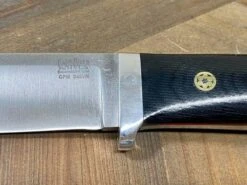 Bark River Classic Drop Point Hunter Knife S45VN Black Micarta Red Liners Mosaic Pins -Helle Shop bark river knives bark river classic drop point hunter knife s45vn black micarta red liners mosaic pins 41989659590868