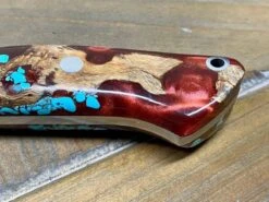 Bark River Classic Drop Point Hunter Knife S45VN Red Cholla Cactus With Turquoise -Helle Shop bark river knives bark river classic drop point hunter knife s45vn red cholla cactus with turquoise 41989660082388
