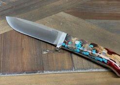 Bark River Classic Drop Point Hunter Knife S45VN Red Cholla Cactus With Turquoise -Helle Shop bark river knives bark river classic drop point hunter knife s45vn red cholla cactus with turquoise 41989660115156