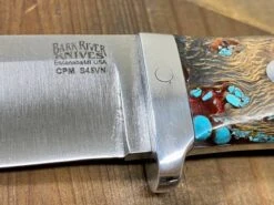 Bark River Classic Drop Point Hunter Knife S45VN Red Cholla Cactus With Turquoise -Helle Shop bark river knives bark river classic drop point hunter knife s45vn red cholla cactus with turquoise 41989660213460