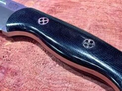 Bark River Cub 3V Black Canvas Micarta Knife Mosaic Pins (USA) -Helle Shop bark river knives bark river cub 3v black canvas micarta knife mosaic pins usa 41989661622484