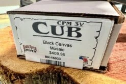 Bark River Cub 3V Black Canvas Micarta Knife Mosaic Pins (USA) -Helle Shop bark river knives bark river cub 3v black canvas micarta knife mosaic pins usa 41989662179540