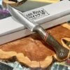 Bark River Cub 3V Bog Oak Knife Dino Bone Spacer White Liners Mosaic Pins (USA)