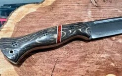 Bark River Cub 3V Bog Oak Knife Dino Bone Spacer White Liners Mosaic Pins (USA) -Helle Shop bark river knives bark river cub 3v bog oak knife dino bone spacer white liners mosaic pins usa 41989662900436