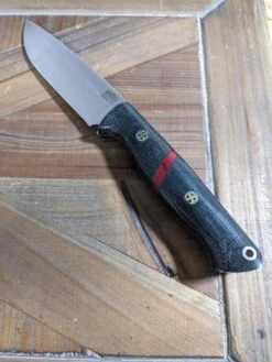 Bark River Fox River EXT-1 MagnaCut Black Canvas Micarta Bloody Basin Spacer Mosaic Pins (USA) -Helle Shop bark river knives bark river fox river ext 1 magnacut black canvas micarta bloody basin spacer mosaic pins usa 41989658673364