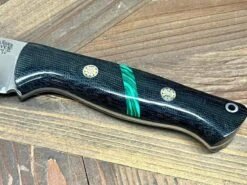 Bark River Fox River EXT-2 LT 3V Black Canvas Micarta Malachite Spacer Mosaic Pins (USA) -Helle Shop bark river knives bark river fox river ext 2 lt 3v black canvas micarta malachite spacer mosaic pins usa 41989666668756