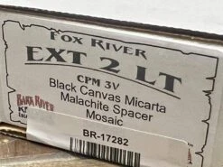 Bark River Fox River EXT-2 LT 3V Black Canvas Micarta Malachite Spacer Mosaic Pins (USA) -Helle Shop bark river knives bark river fox river ext 2 lt 3v black canvas micarta malachite spacer mosaic pins usa 41989666963668