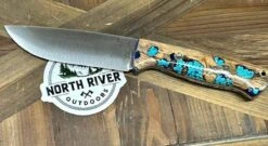 Bark River Fox River EXT-2 LT 3V Blue Cholla Cactus Turquoise Red Liners Mosaic Pins (USA)