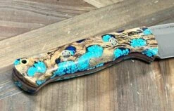 Bark River Fox River EXT-2 LT 3V Blue Cholla Cactus Turquoise Red Liners Mosaic Pins (USA) -Helle Shop bark river knives bark river fox river ext 2 lt 3v blue cholla cactus turquoise red liners mosaic pins usa 41989666570452