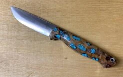 Bark River Gunny CPM 3V Knife Cholla Cactus W/ Turquoise - Gray Liners - Rampless #2
