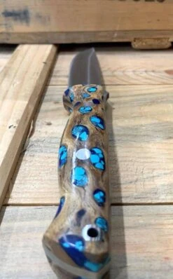 Bark River Gunny CPM 3V Knife W/ Blue Cholla Cactus - Turquoise -Helle Shop bark river knives bark river gunny cpm 3v knife w blue cholla cactus turquoise 41989666013396