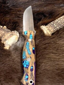 Bark River Gunny CPM 3V Knife W/ Blue Cholla Cactus - Turquoise -Helle Shop bark river knives bark river gunny cpm 3v knife w blue cholla cactus turquoise 41989666078932